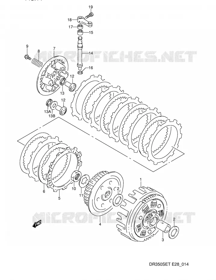 EMBRAYAGE Suzuki MOTO 350 DR 1995  DR350SES(E28)