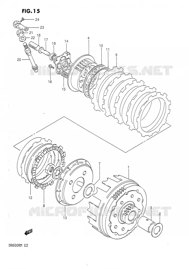 EMBRAYAGE Suzuki MOTO 650 DR 1991  DR650RUM(E2)