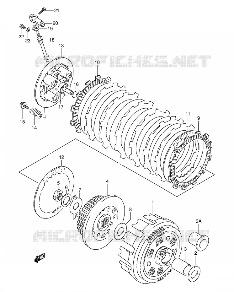 EMBRAYAGE Suzuki MOTO 800 DR 1993  DR800SUP