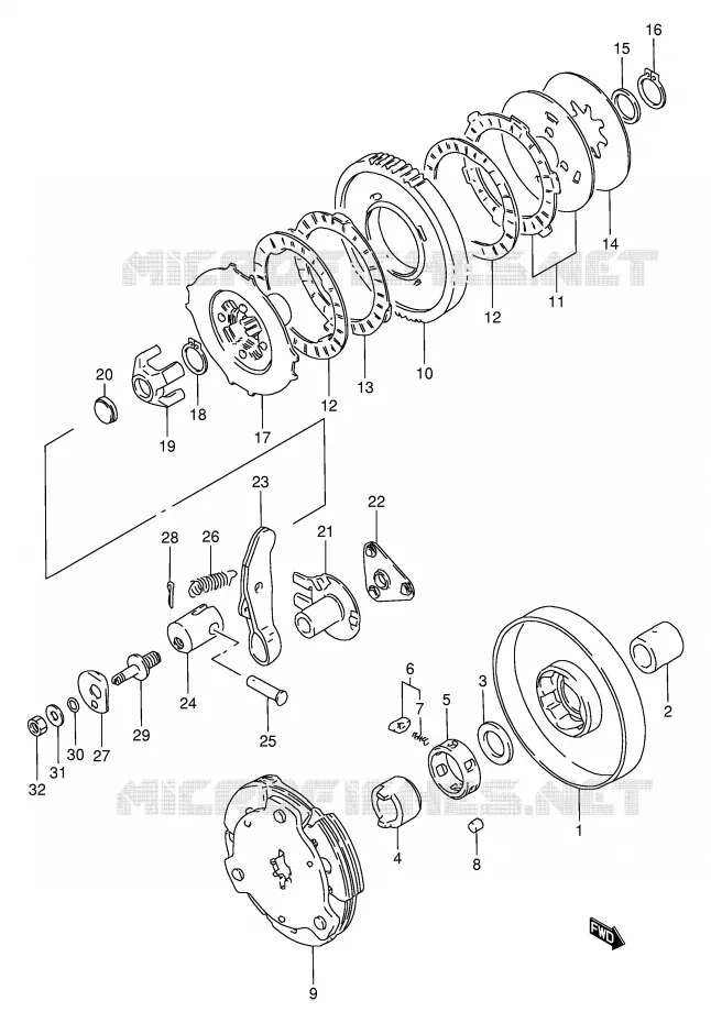 EMBRAYAGE Suzuki SCOOTER 80 FB 1989  FB80K(E1)