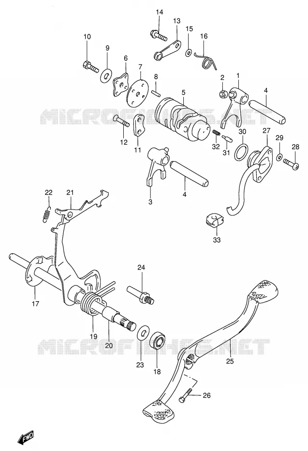 ENSEMBLE DE SELECTION DE VITESSES (MODELE G/R) Suzuki SCOOTER 100 FB 1999  FB100X(E71)