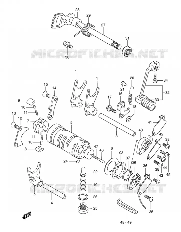 ENSEMBLE DE SELECTION DE VITESSES Suzuki MOTO 125 DR 2000  DR125SEY(E4)