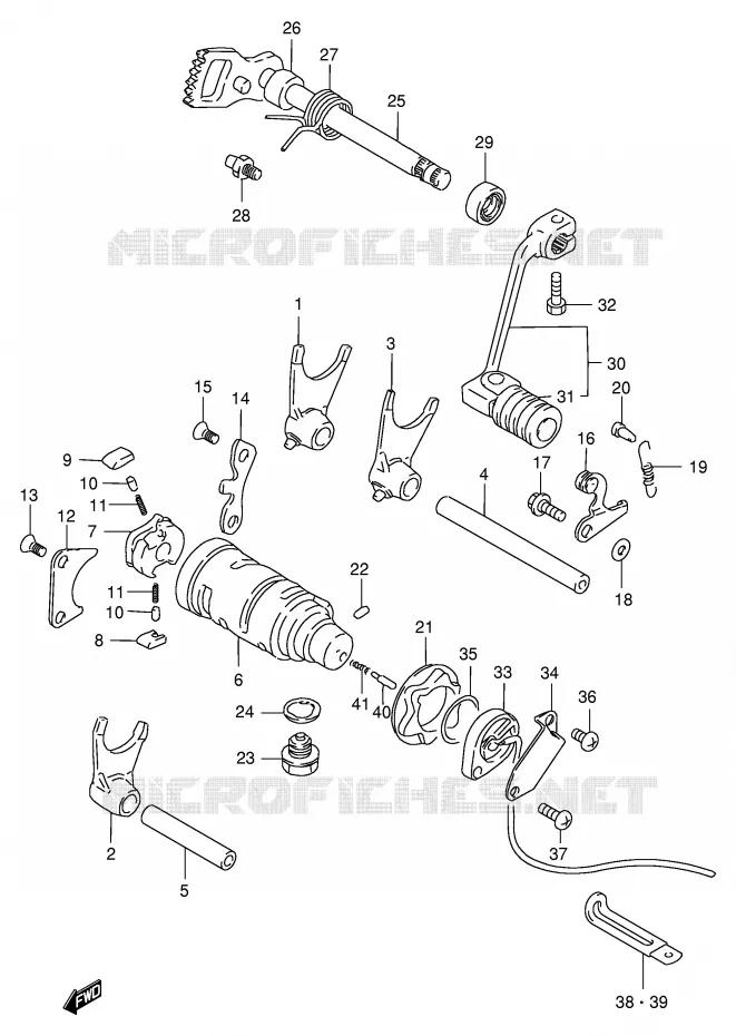 ENSEMBLE DE SELECTION DE VITESSES Suzuki MOTO 200 DR 1997  DR200SEV(E24)