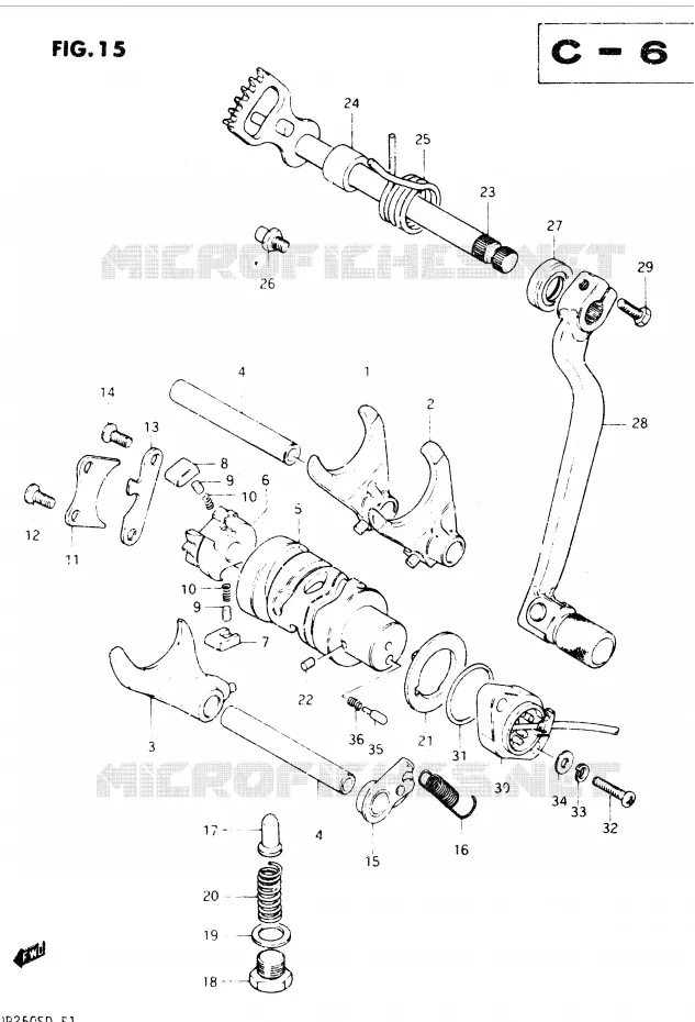 ENSEMBLE DE SELECTION DE VITESSES Suzuki MOTO 250 DR 1982  DR250SZ/D(E1)