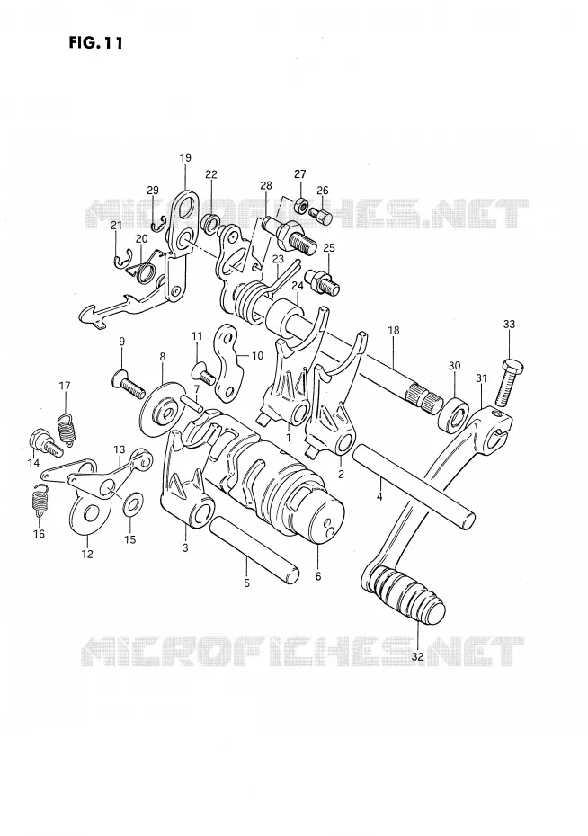 ENSEMBLE DE SELECTION DE VITESSES Suzuki MOTO 80 DS 1991  DS80M(E3)