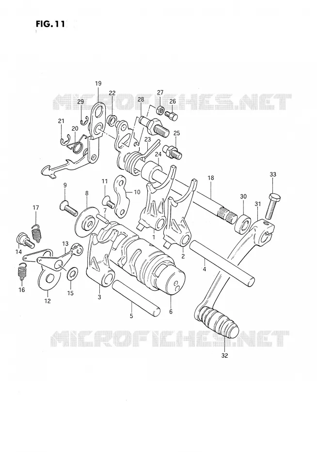 ENSEMBLE DE SELECTION DE VITESSES Suzuki MOTO 80 DS 1993  DS80P(E24)