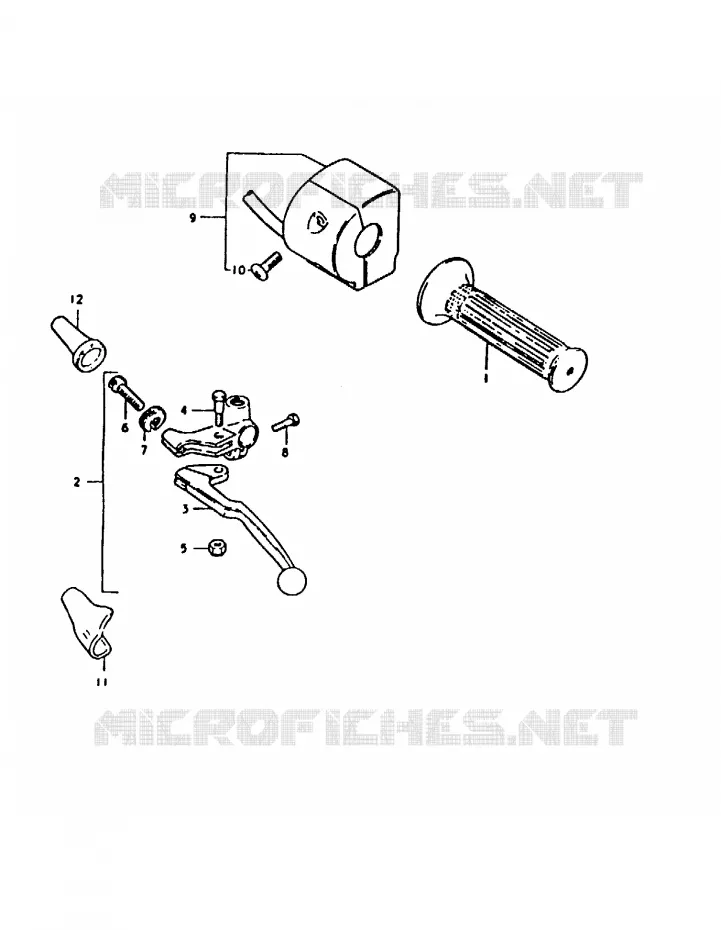 ENSEMBLE POIGNEE GAUCHE Suzuki MOTO 1000 GS 1980  GS1000HT(T)