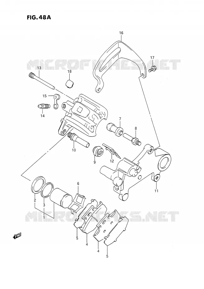 ETRIER DE FREIN ARRIERE (MODELE N/P) Suzuki MOTO 350 DR 1994  DR350SHR(E2)