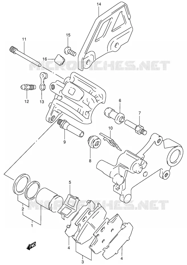 ETRIER DE FREIN ARRIERE Suzuki MOTO 350 DR 1997  DR350V(E1)