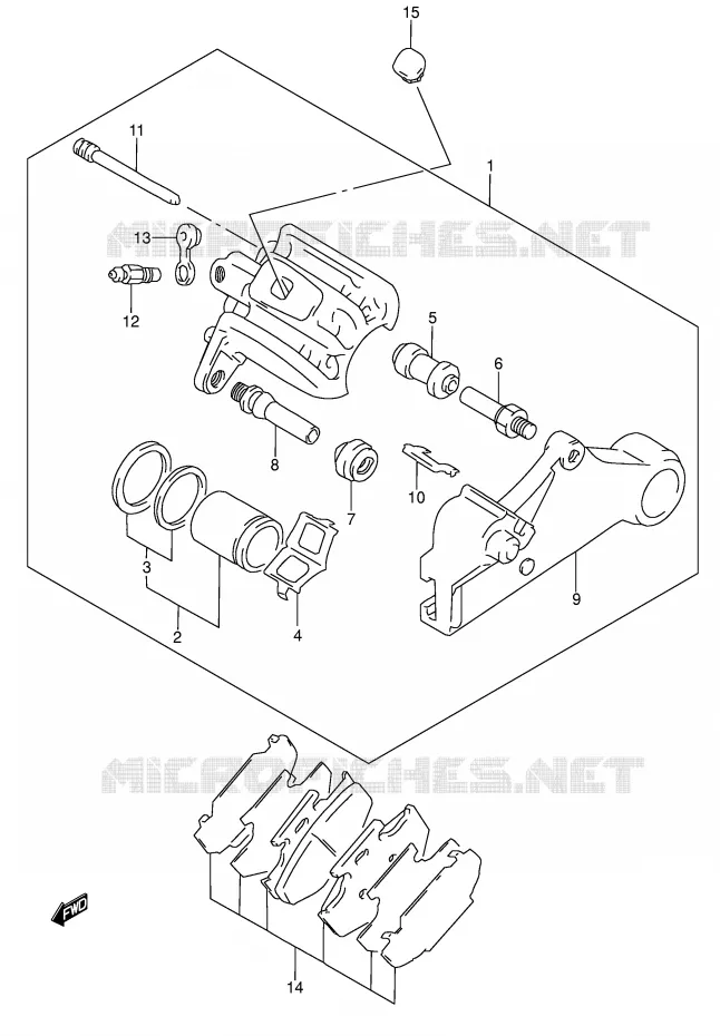 ETRIER DE FREIN ARRIERE Suzuki MOTO 650 DR 2001  DR650SEK1(E3/E28)