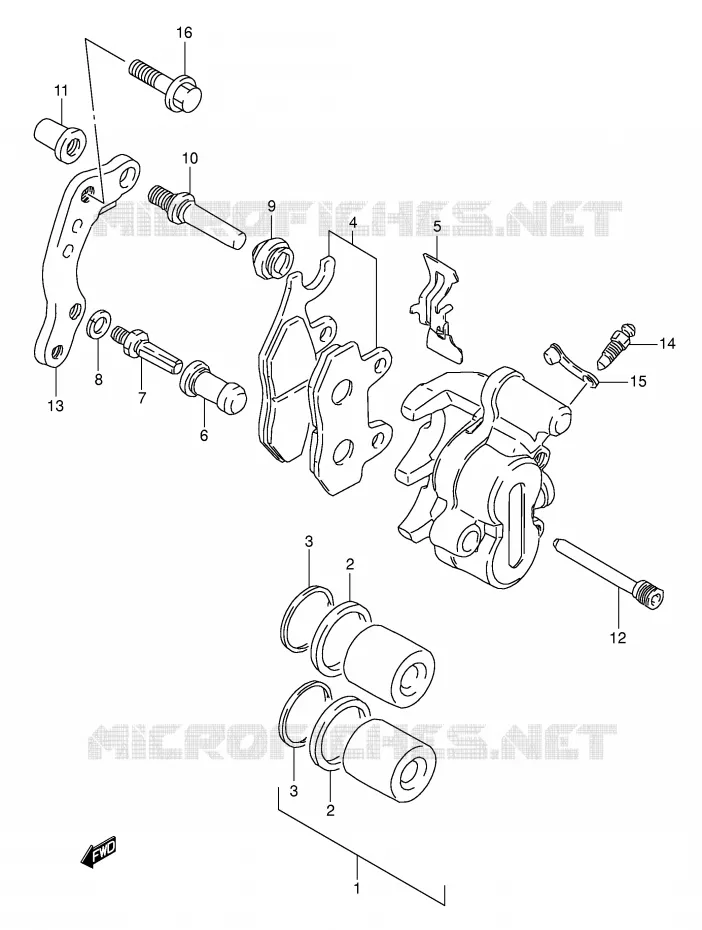 ETRIER DE FREIN AVANT (MODELE L/M) Suzuki MOTO 350 DR 1991  DR350M(E1)