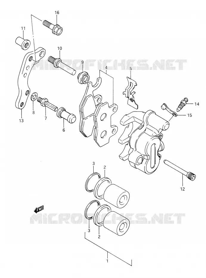 ETRIER DE FREIN AVANT (MODELE L/M) Suzuki MOTO 350 DR 1994  DR350R(E28)