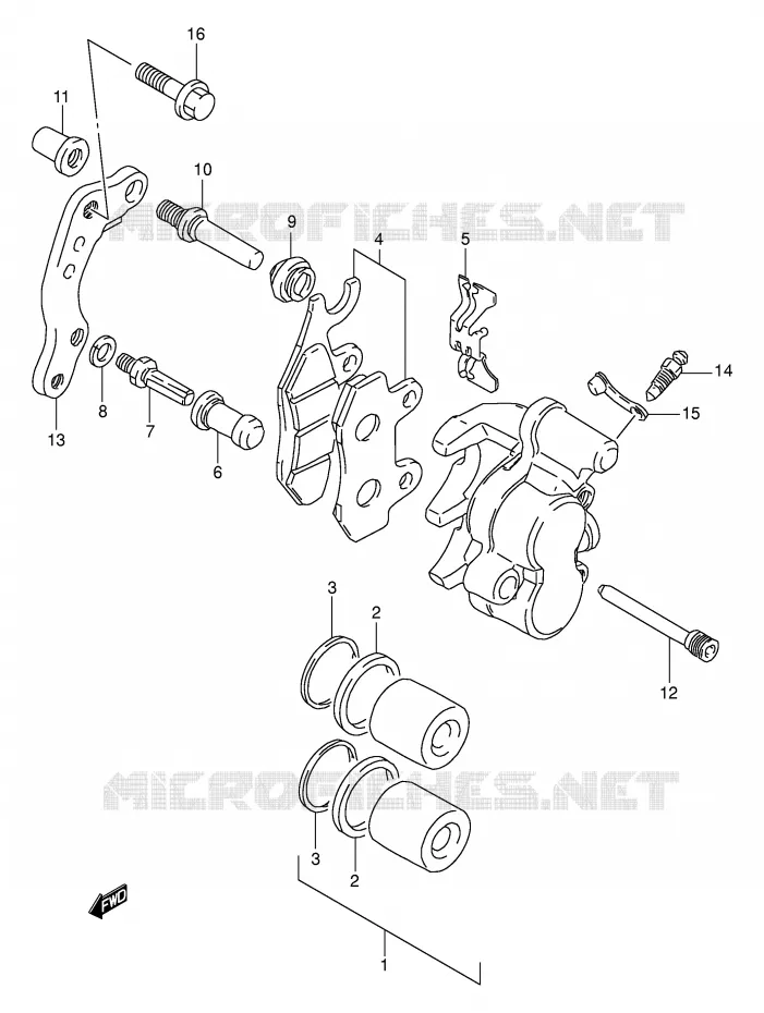 ETRIER DE FREIN AVANT (MODELE N/P/R/S/T) Suzuki MOTO 350 DR 1993  DR350P(E1)