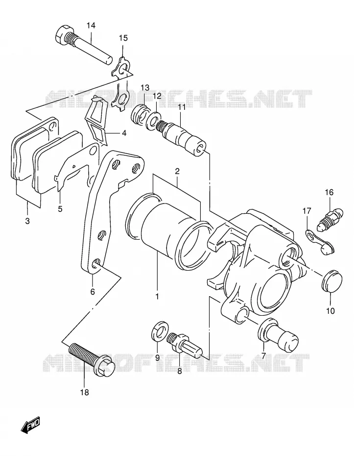 ETRIER DE FREIN AVANT Suzuki MOTO 125 DR 2000  DR125SEY(E4)