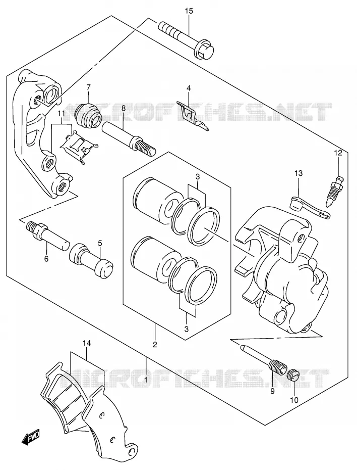 ETRIER DE FREIN AVANT Suzuki MOTO 650 DR 2002  DR650SEK2(E4)
