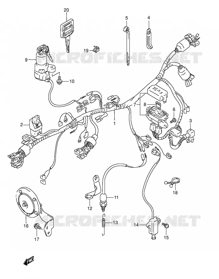 FAISCEAU ELECTRIQUE (MODELE S) Suzuki MOTO 800 DR 1996  DR800ST