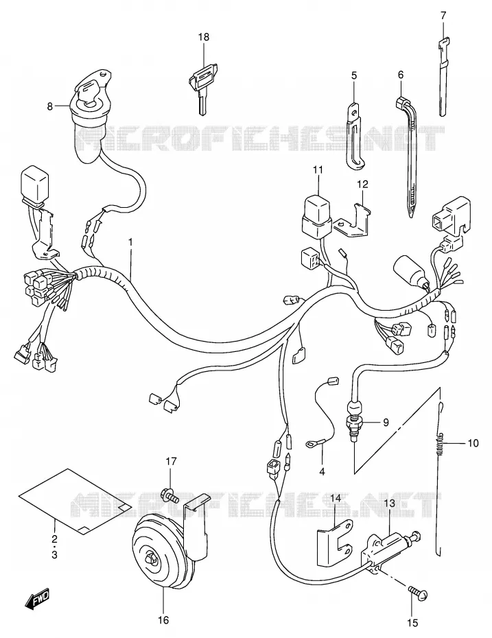 FAISCEAU ELECTRIQUE (MODELE W/X,E24) Suzuki MOTO 350 DR 1999  DR350X(E1)