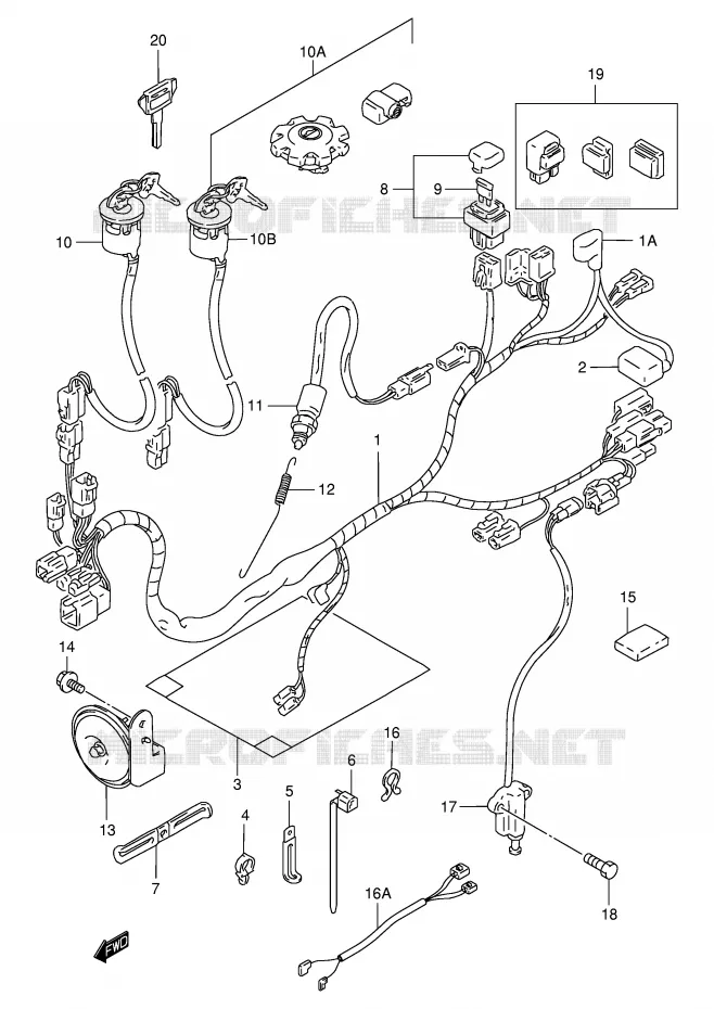 FAISCEAU ELECTRIQUE Suzuki MOTO 125 DR 1994  DR125SER(E4)