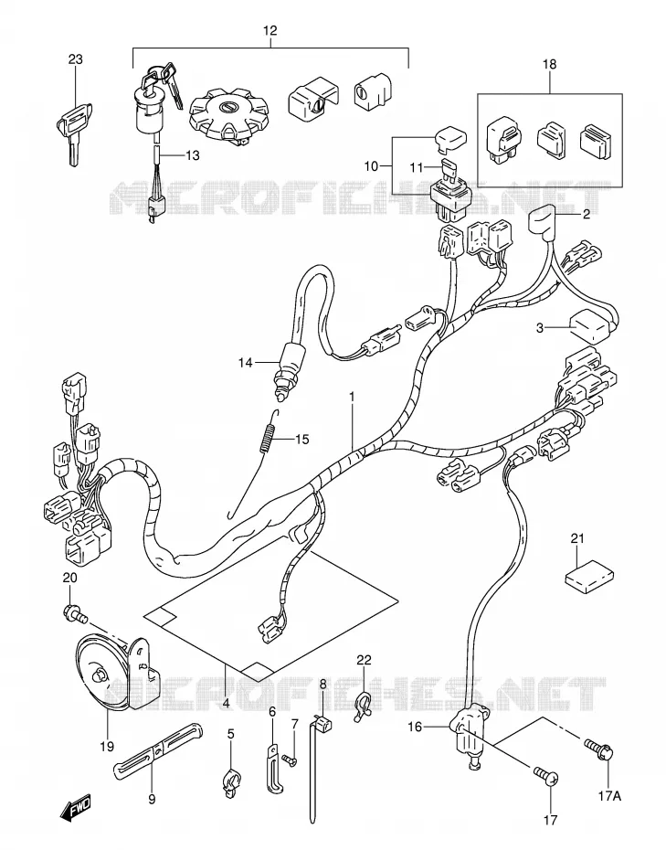 FAISCEAU ELECTRIQUE Suzuki MOTO 200 DR 1999  DR200SEX(E24)