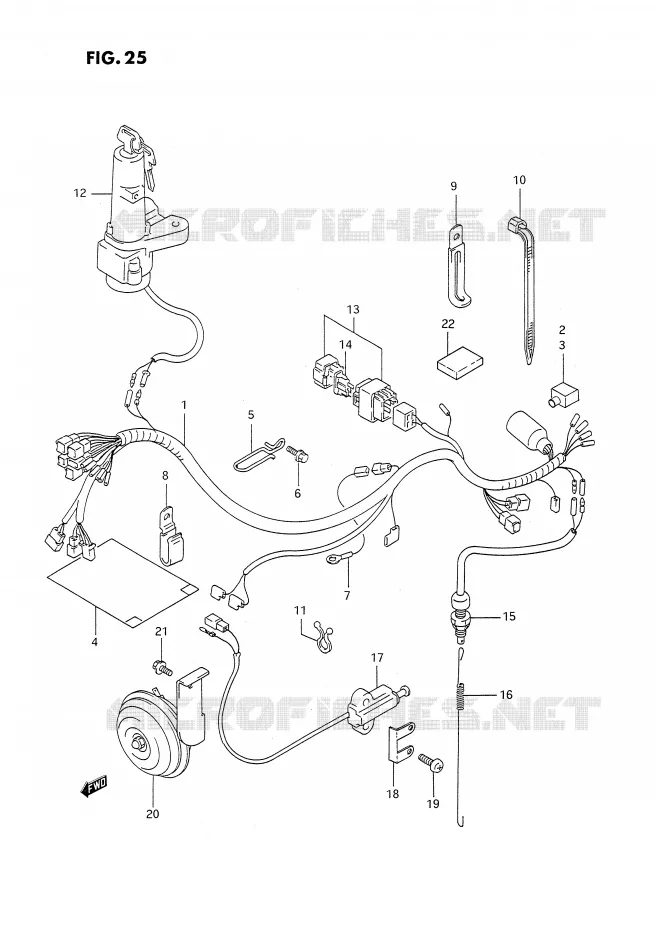 FAISCEAU ELECTRIQUE Suzuki MOTO 350 DR 1990  DR350SL(E2)