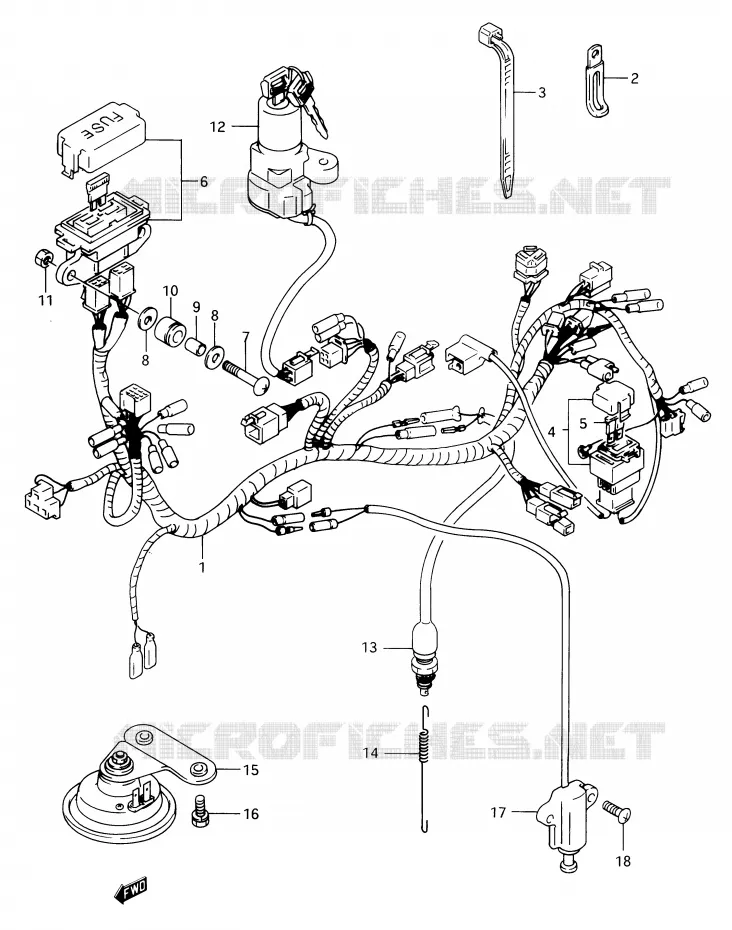 FAISCEAU ELECTRIQUE Suzuki MOTO 650 DR 1990  DR650RSUL(E2)
