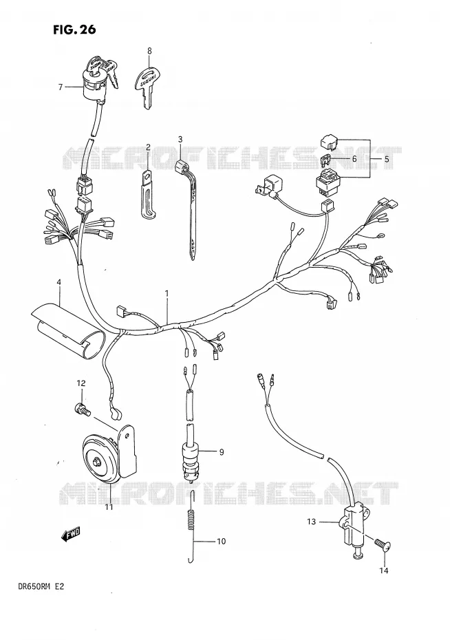 FAISCEAU ELECTRIQUE Suzuki MOTO 650 DR 1990  DR650RUL(E2)