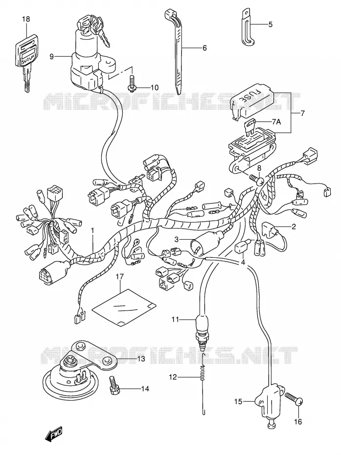 FAISCEAU ELECTRIQUE Suzuki MOTO 650 DR 1991  DR650RSEM(E4)