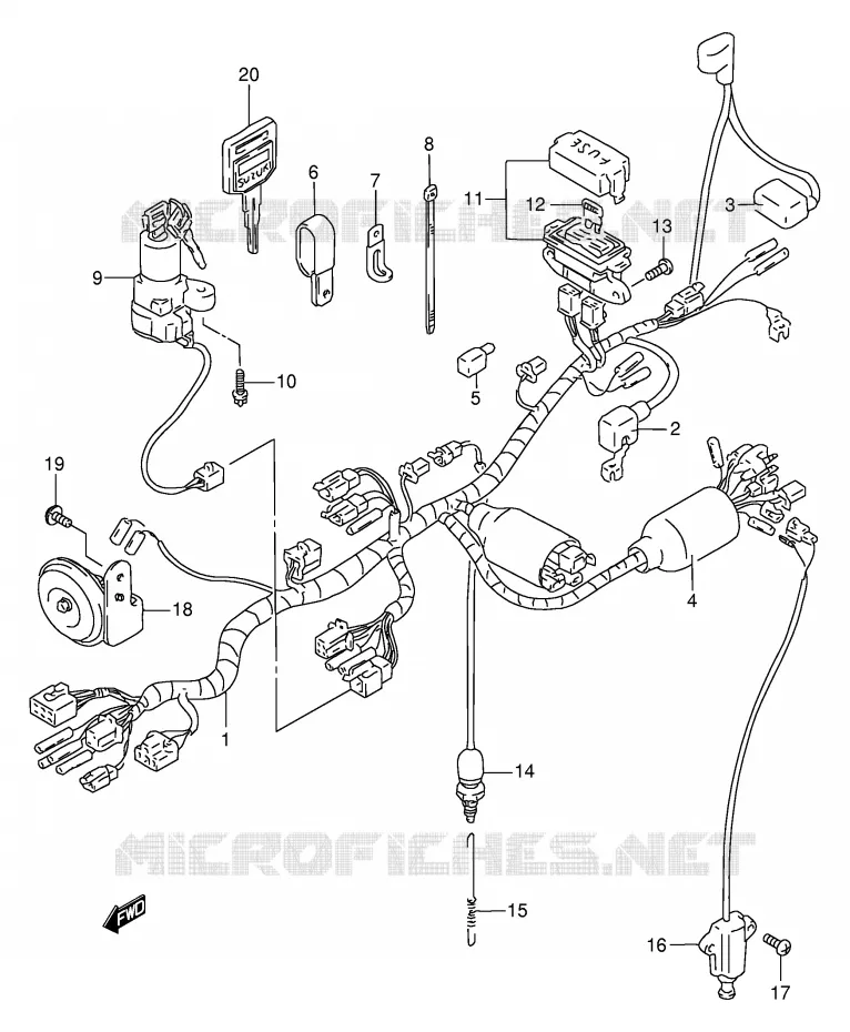 FAISCEAU ELECTRIQUE Suzuki MOTO 650 DR 1994  DR650REUR(E2)