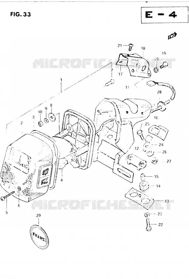 FEU ARRIERE (E18, E39) Suzuki MOTO 250 DR 1982  DR250SZ/D(E1)