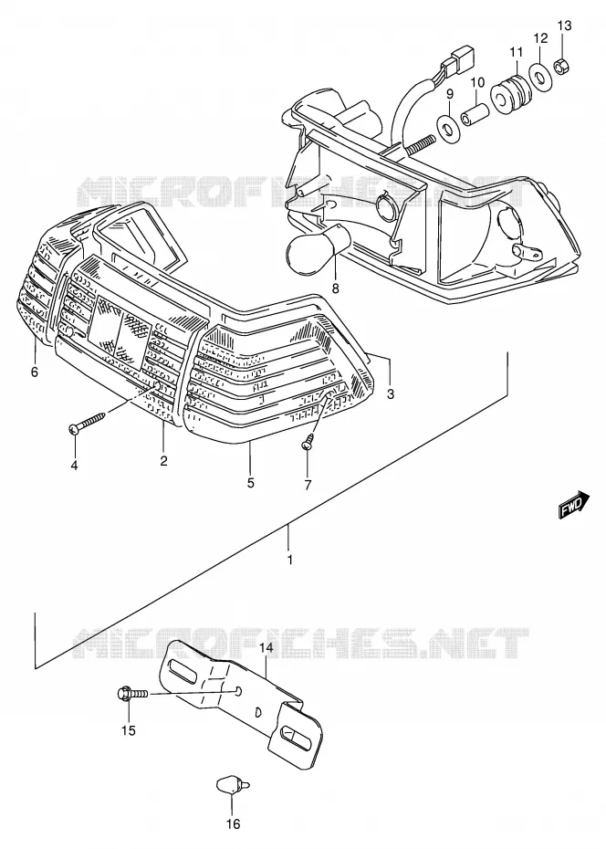 FEU ARRIERE (E24) Suzuki SCOOTER 100 FB 1997  FB100DV(E71)