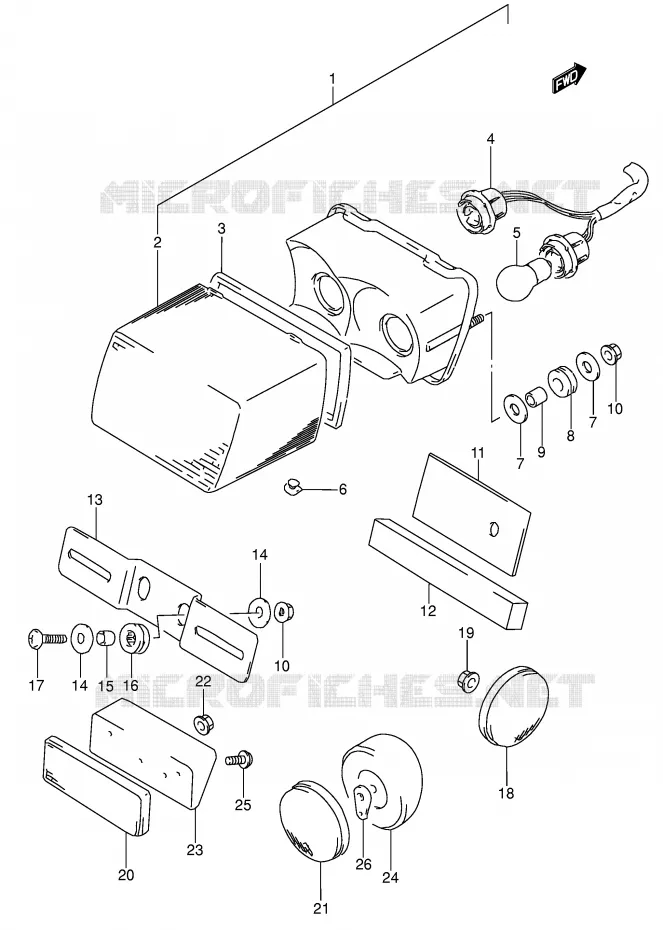 FEU ARRIERE (MODELE T) Suzuki MOTO 650 DR 1995  DR650RSES(E4)
