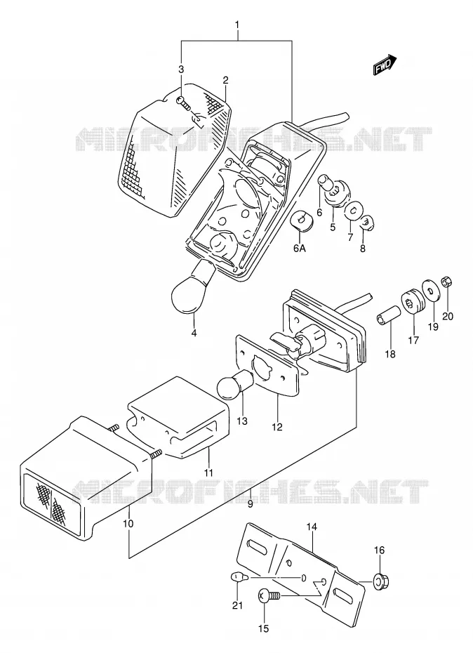 FEU ARRIERE Suzuki MOTO 250 DR 1993  DR250SP(E24)