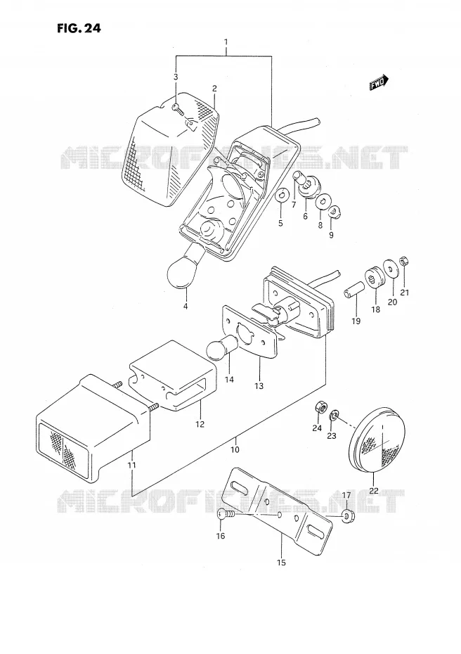 FEU ARRIERE Suzuki MOTO 350 DR 1991  DR350SM(E2)