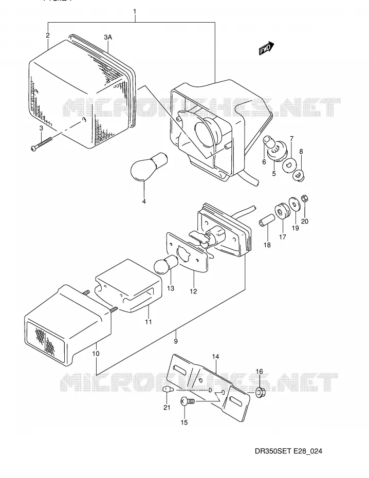 FEU ARRIERE Suzuki MOTO 350 DR 1995  DR350SES(E28)