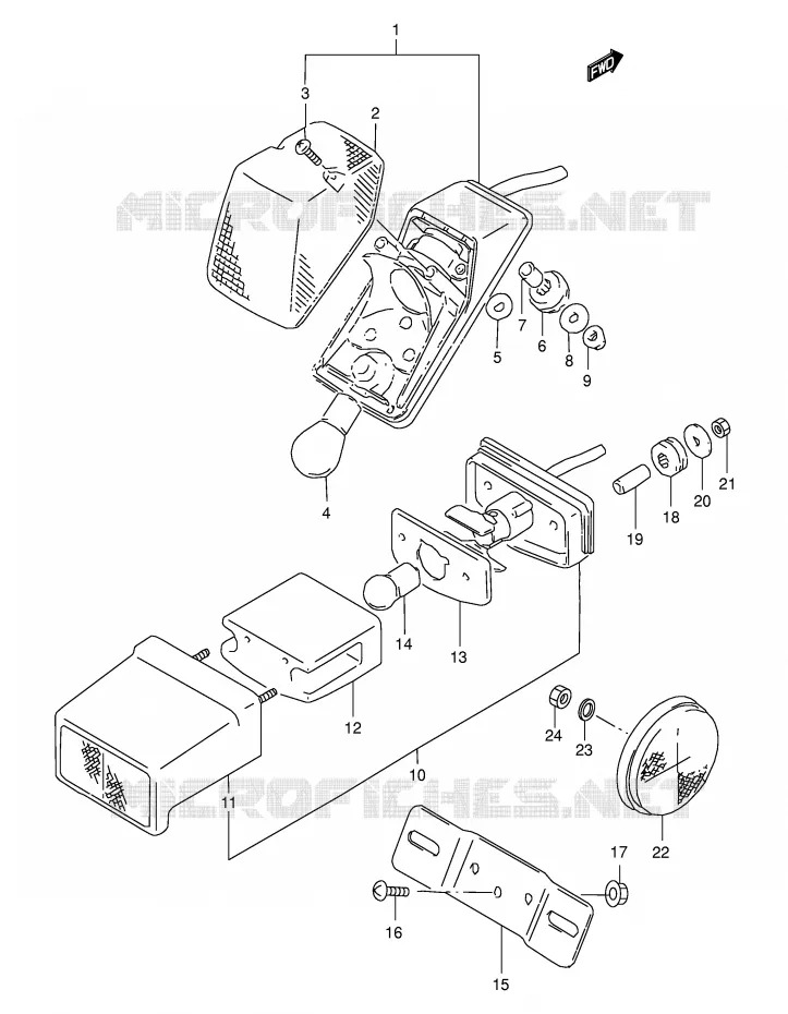 FEU ARRIERE Suzuki MOTO 350 DR 1998  DR350SEW(E2)
