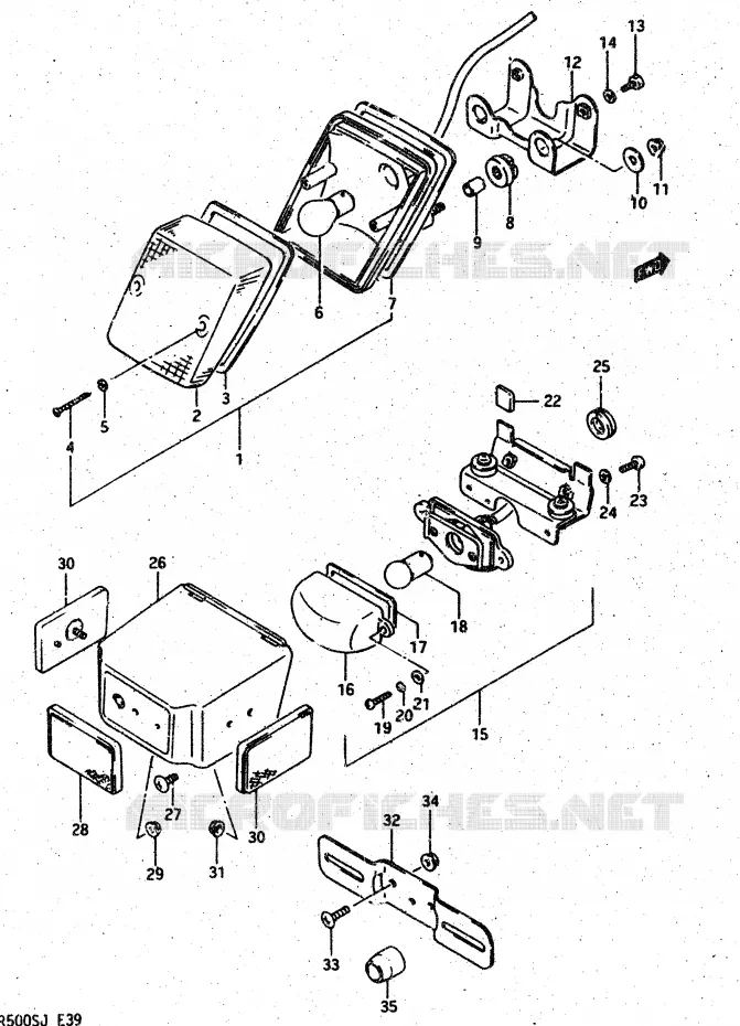 FEU ARRIERE Suzuki MOTO 500 DR 1987  DR500RH(G/H/J)