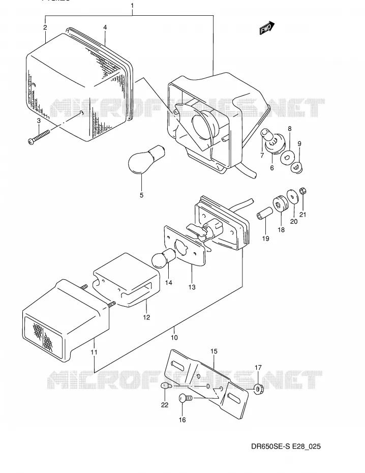 FEU ARRIERE Suzuki MOTO 650 DR 1992  DR650SN(E28)