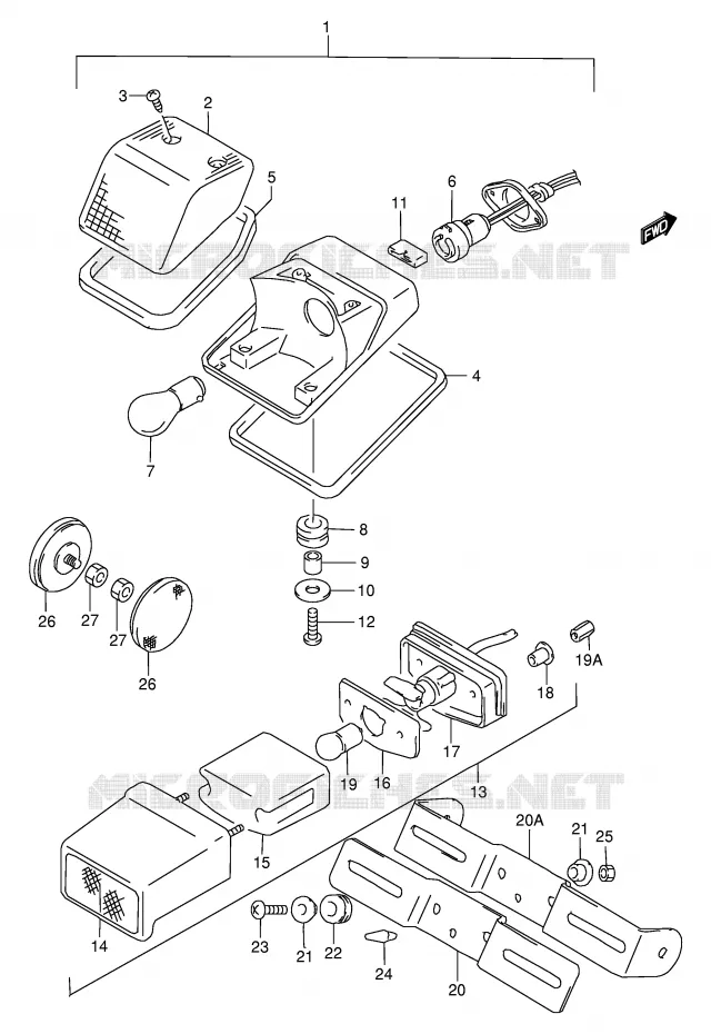 FEU ARRIERE Suzuki MOTO 650 DR 1999  DR650SEX(E4)
