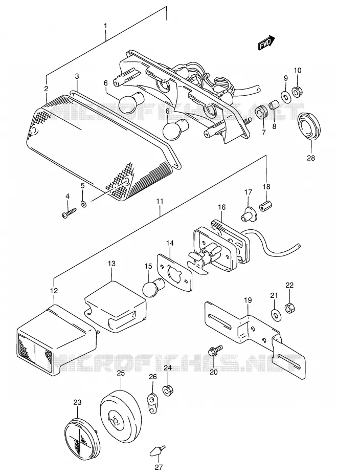 FEU ARRIERE Suzuki MOTO 800 DR 1997  DR800SV(E4)