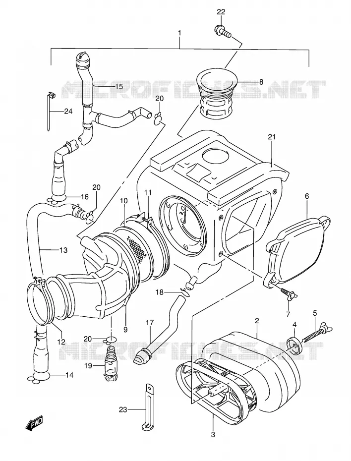 FILTRE A AIR Suzuki MOTO 350 DR 1990  DR350L(E3)