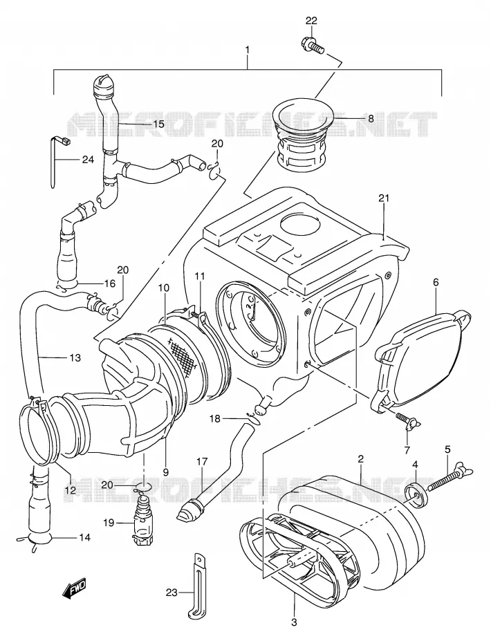 FILTRE A AIR Suzuki MOTO 350 DR 1991  DR350M(E1)