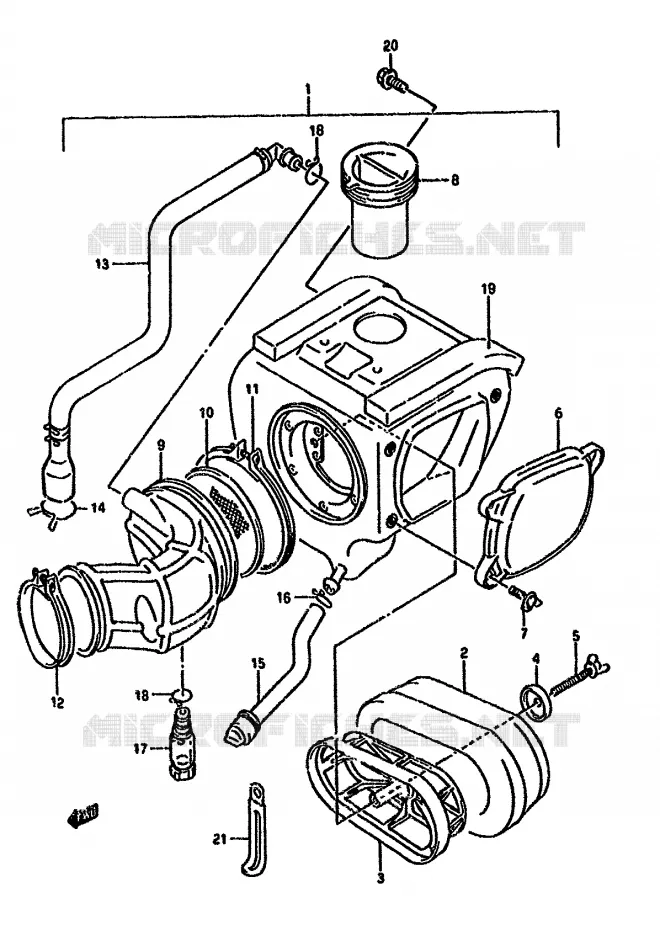 FILTRE A AIR Suzuki MOTO 350 DR 1992  DR350SHN(L/M/N/P/R)