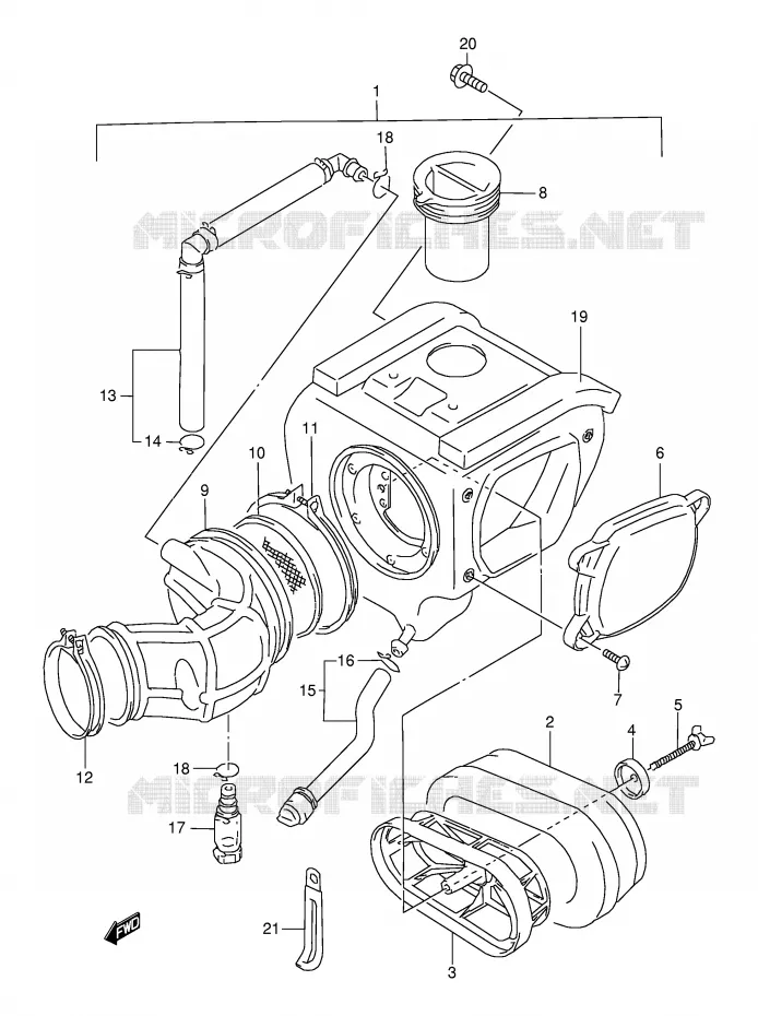 FILTRE A AIR Suzuki MOTO 350 DR 1995  DR350SES(E2)