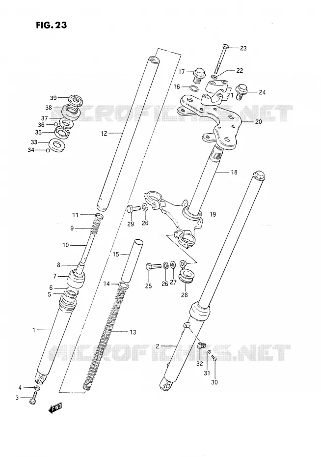 FOURCHE AVANT Suzuki MOTO 80 DS 1991  DS80M(E24)