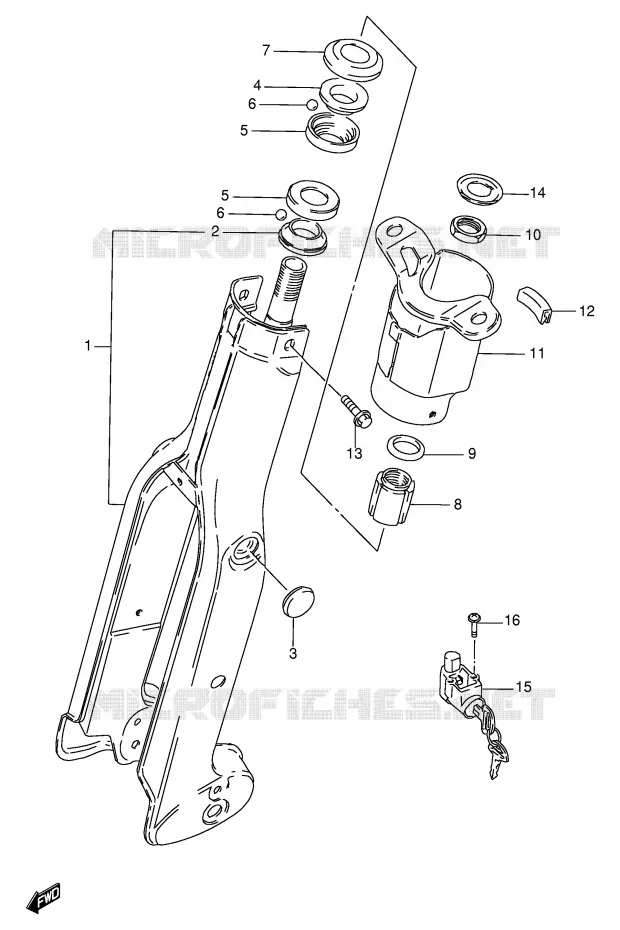 FOURCHE AVANT Suzuki SCOOTER 100 FB 1986  FB100DG(E71)