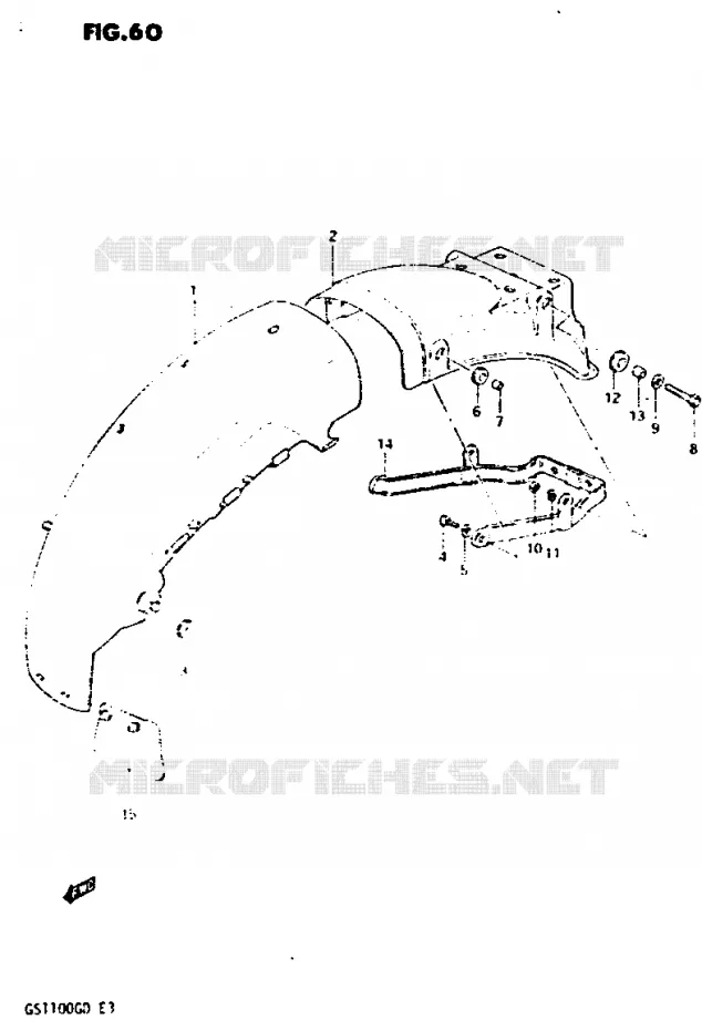 GARDE BOUE ARRIERE Suzuki MOTO 1100 GS-G 1983  GS1100GD(Z/D)