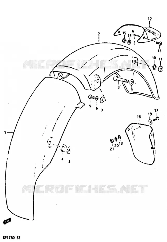 GARDE BOUE ARRIERE Suzuki MOTO 125 GP 1983  GP125D(X/D)