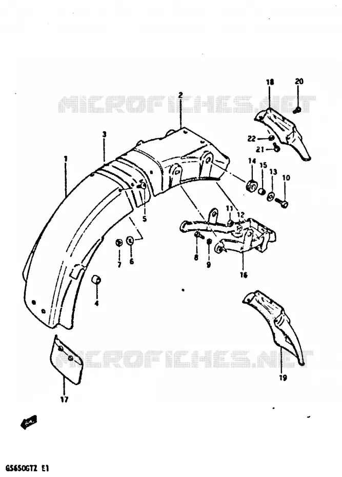 GARDE BOUE ARRIERE Suzuki MOTO 650 GS 1999  GS650GTX(X/Z)