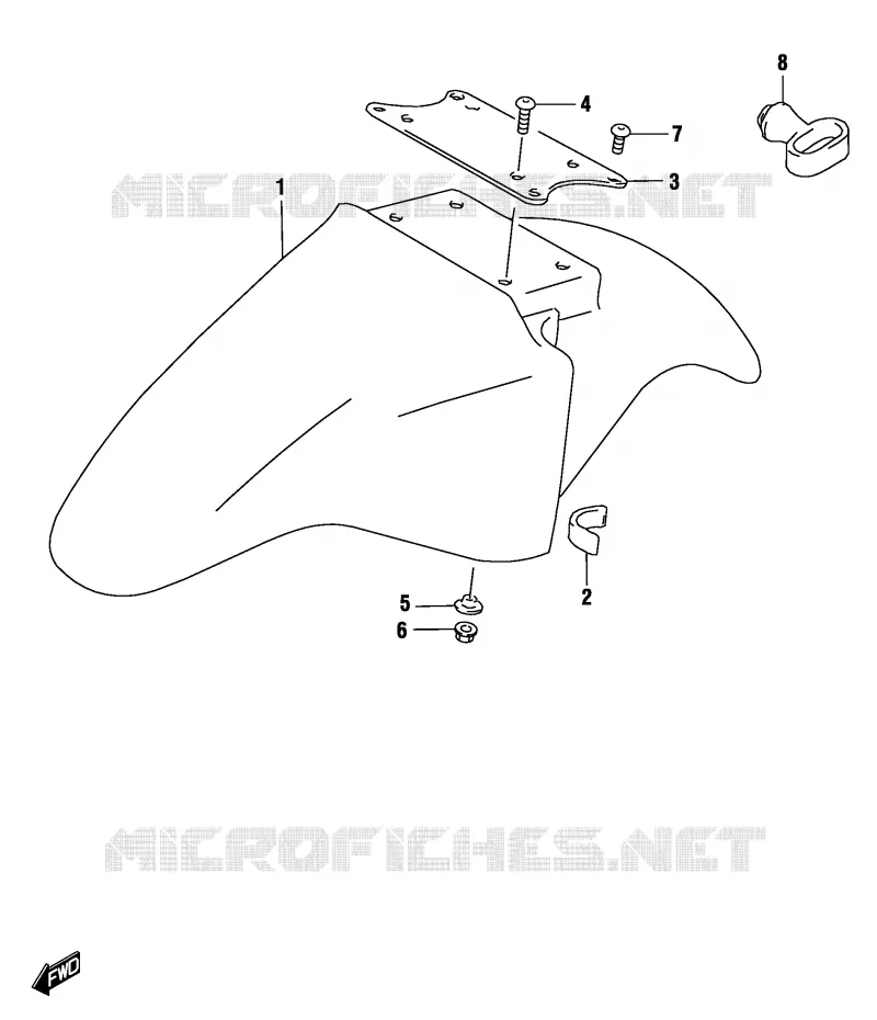 GARDE BOUE AVANT (MODELE K4) Suzuki MOTO 500 GS-F 2004  GS500FK4(P19)