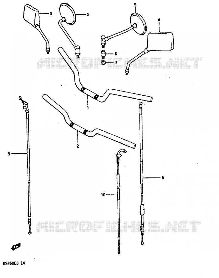GUIDON (MODELE J) Suzuki MOTO 450 GS-E 1988  GS450EUJ(E/F/G/H/J)